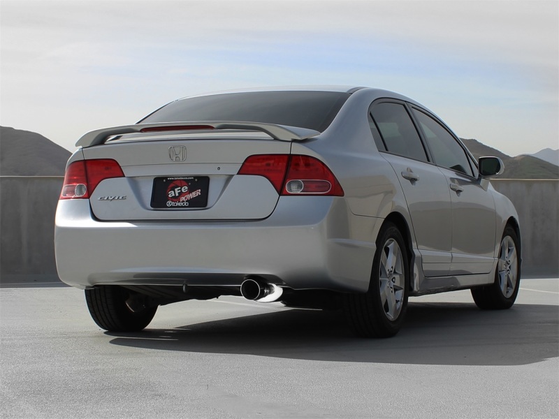 aFe Power Takeda Exhaust 2.5in Dia 304SS Axle-Back w/Polished Tip 06-11 Honda Civic EX Sedan L4 1.8L
