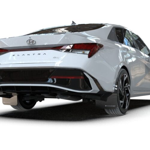 Rally Armor 24-26 Hyundai Elantra N/N Line Black Mud Flap w/White Logo - Image 2
