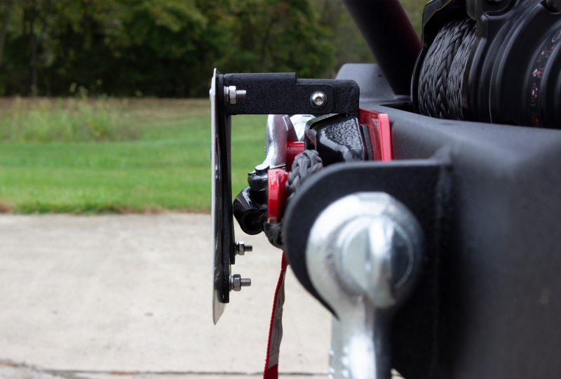Fishbone Offroad 2018+ Jeep Wrangler JL - Black Aluminum Hawse Fairlead License Plate Mount - Image 3