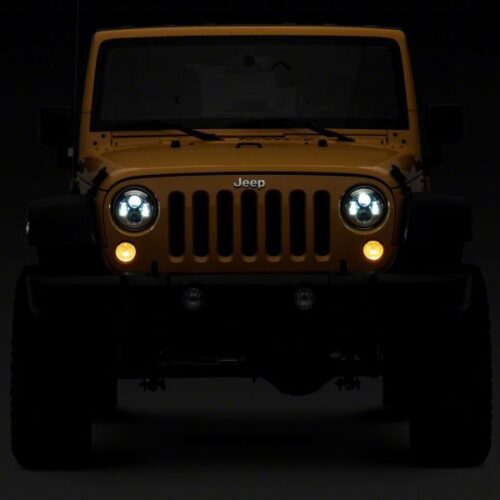 Raxiom for 2007-2018 Jeep Wrangler JK 7-In LED Headlights- Chrome Housing (Clear Lens) - Image 8