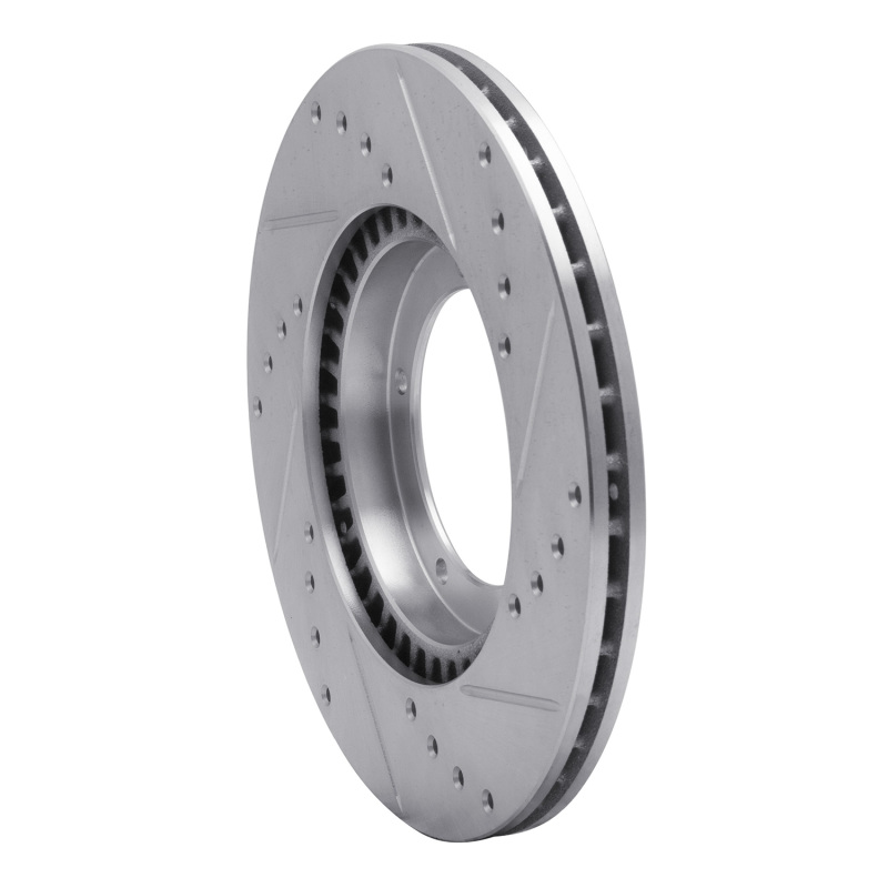 R1 Concepts for 67-88 Porsche 924 Front Left Drilled & Slotted Silver Brake Rotor - Image 4