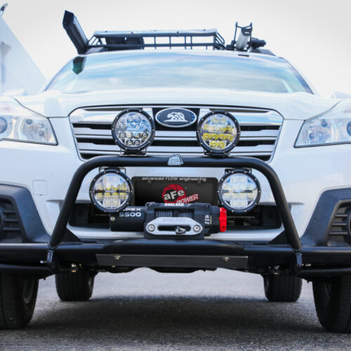 aFe Power 20-23 Subaru Outback H4 2.4L (t) / H4 2.5L Terra Guard Front Bumper w/ Winch Mount - Black - Image 5