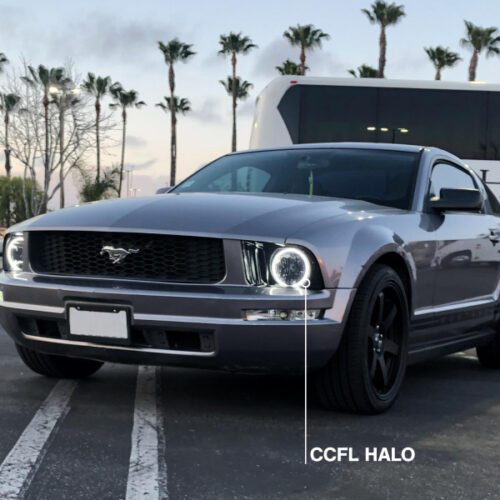 Raxiom for 2005-2009 Ford Mustang GT V6 Axial Series CCFL Halo Projector Headlight- Blk Housing (Smkd Lens) - Image 9