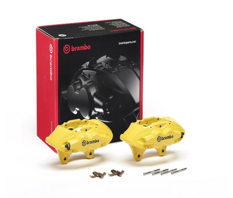 Brembo OE FALH42 16-21 BMW M2/15-18 M3/15-20 M4 Hydraulic Front X-Style Brake Calipers - Yellow