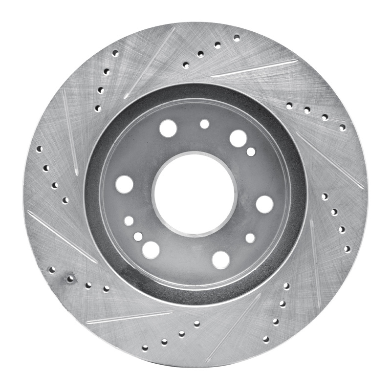 R1 Concepts for 05-19 Chevrolet Silverado 1500 Front Right Drilled & Slotted Silver Brake Rotor - Image 5