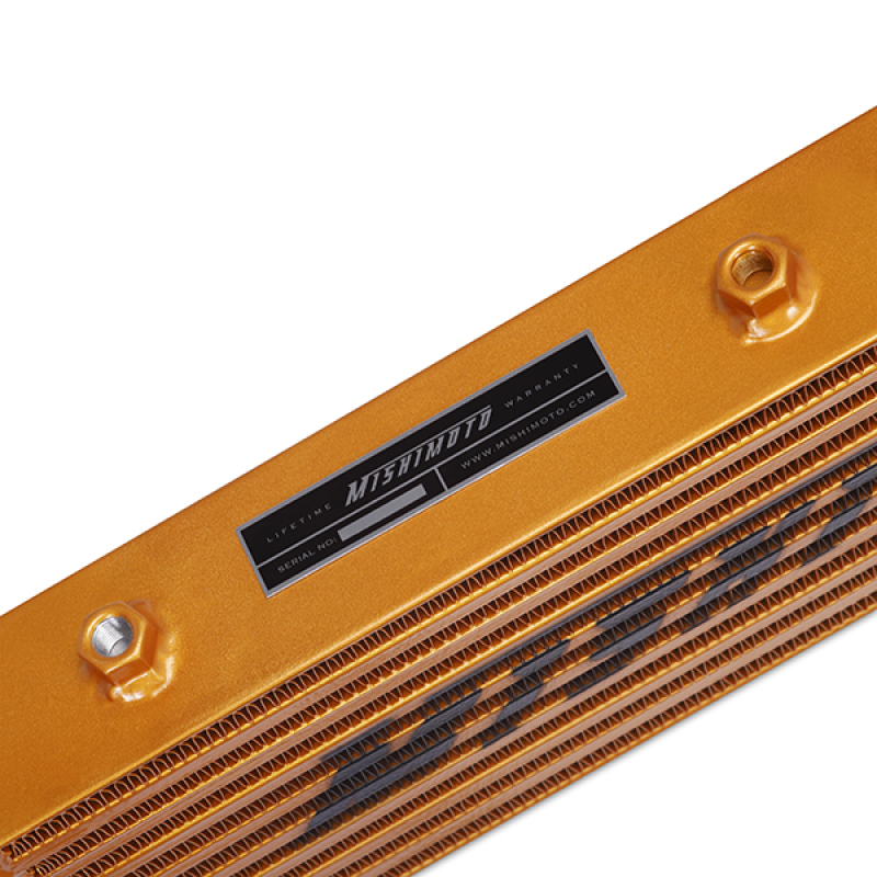 Mishimoto Universal Gold Z Line Intercooler Overall Size: 28x8x3 Core Size: 21x6x2.5 Inlet / Outlet - Image 5