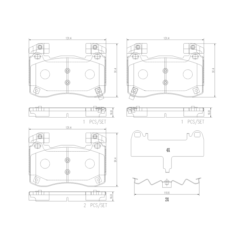 Brembo 19-22 Genesis G70/18-22 Kia Stinger Front NAO Brake Pad