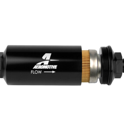 Aeromotive In-Line Filter - (AN -8 Male) 10 Micron Fabric Element Bright Dip Black Finish