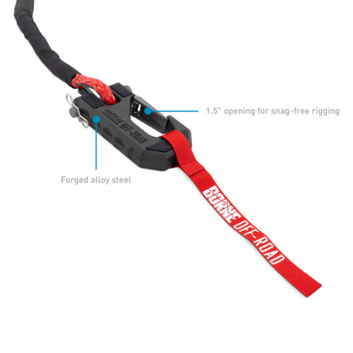 Borne Off-Road Winch Hook - 3/8in Rope - Hand Strap - Red - Image 4