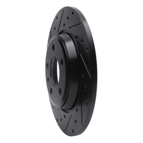 Alternative view of R1 Concepts for 09-25 Audi A4 Left Drilled & Slotted Black Brake Rotor