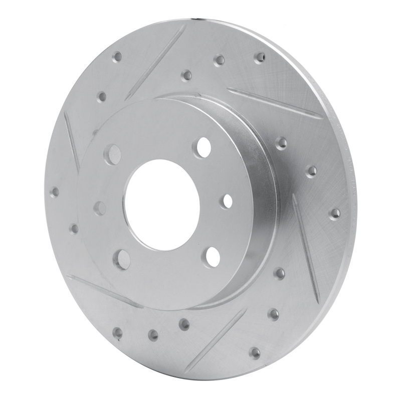 R1 Concepts for 2009-2019 Fiat 500 (USA/Canada) Rear Left Drilled & Slotted Silver Brake Rotor - Image 2