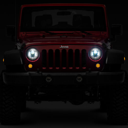 Raxiom for 1997-2018 Jeep Wrangler TJ/JK Axial Series LED Daymaker Headlights- Chrome Housing (Clear Lens) - Image 10