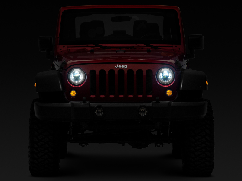 Raxiom for 1997-2018 Jeep Wrangler TJ/JK Axial Series LED Daymaker Headlights- Chrome Housing (Clear Lens) - Image 10