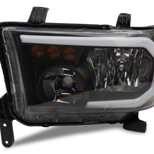 Raxiom for 2007-2013 Toyota Tundra Axial Series Headlights w/ LED Bar- Black Housing (Clear Lens) - Image 3