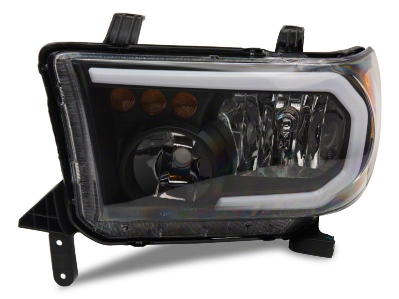 Raxiom for 2007-2013 Toyota Tundra Axial Series Headlights w/ LED Bar- Black Housing (Clear Lens) - Image 3