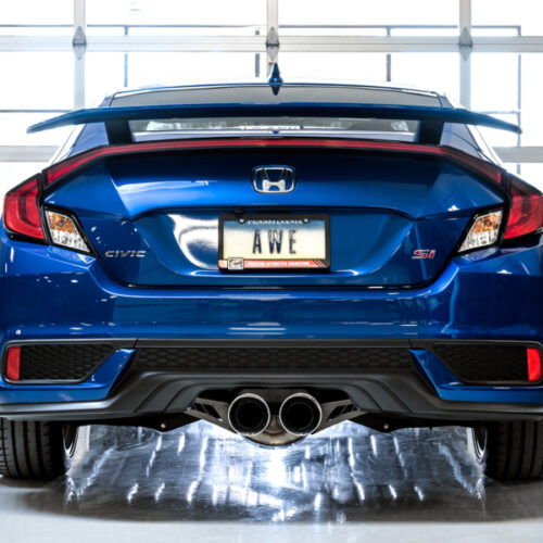 AWE Tuning Touring Edition Exhaust w/Front Pipe & Dual Chrome Silver Tips for 2016+ Honda Civic Si - Image 9