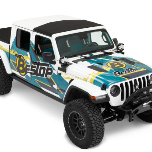 Bestop 20-26 Jeep Gladiator / 18-26 Wrangler JL Sunrider For Hardtop (Premium Black Twill) - Image 7