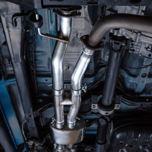 AWE Tuning Cat-Back Exhaust w/ BashGuard - Dual Diamond Black Tips for 16-22 Toyota Tacoma 0FG - Image 3