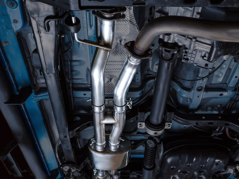 AWE Tuning Cat-Back Exhaust w/ BashGuard - Dual Diamond Black Tips for 16-22 Toyota Tacoma 0FG - Image 3
