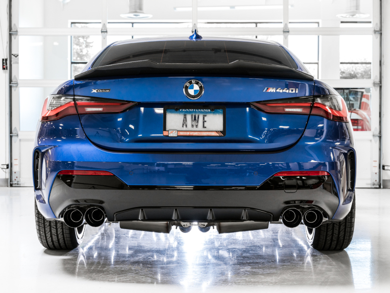AWE Tuning Touring Edition Exhaust - Quad Diamond Black Tips for 2019+ BMW M340i (G20) Resonated - Image 7