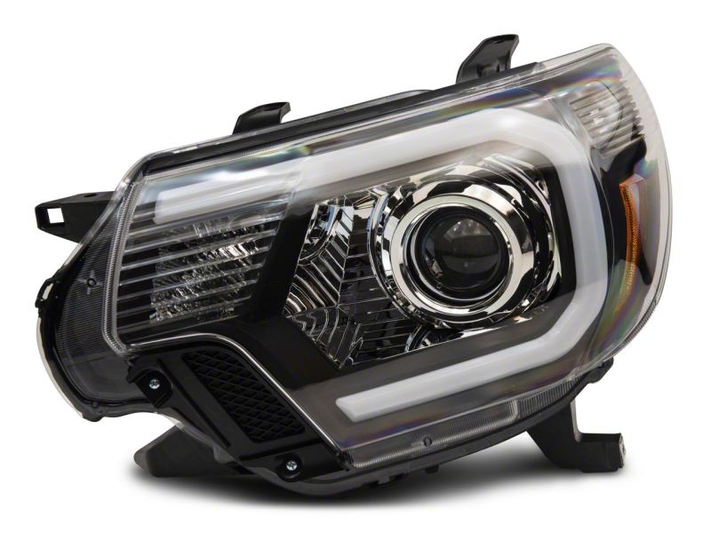 Raxiom for 2012-2015 Toyota Tacoma Axial Series Projector Headlights w/ LED Bar- Black Housing (Clear Lens) - Image 6