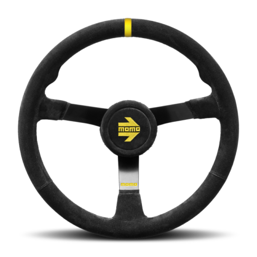 Alternative view of Momo R1905/35L MOD07 Steering Wheel 350 mm - Black Leather/Black Spokes/1 Stripe