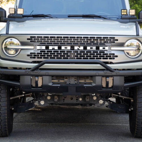 DV8 Offroad 21-22 Ford Bronco Factory Front Bumper License Relocation Bracket - Front - Image 10