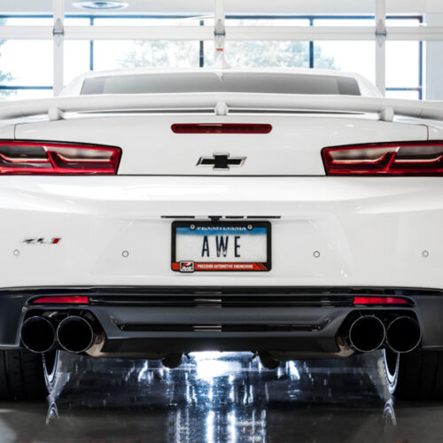 Alternative view of AWE Tuning Axle-Back Exhaust - Touring Edition (Quad Diamond Black Tips) for 16-19 Chevrolet Camaro SS