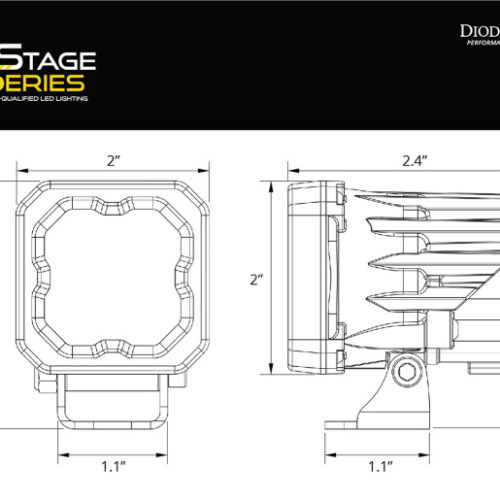 Diode Dynamics Stage Series C1R - White Flood Standard LED Pod (Pair) - Image 3