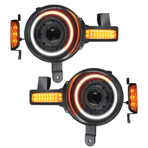 Alternative view of Oracle 2021+ Ford Bronco Oculus Bi-LED Projector Headlights - Amber/White Switchback