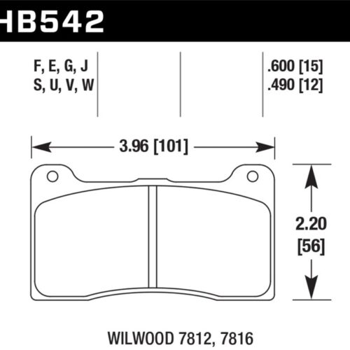 Alternative view of Hawk Wilwood (7812/7816) ER-1 Motorsports Brake Pad Set