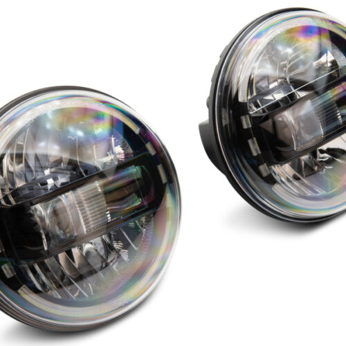 Raxiom for 1997-2018 Jeep Wrangler TJ/JK Axial 7-Inch LED Headlights w/ DRL- Black Housing (Clear Lens) - Image 4