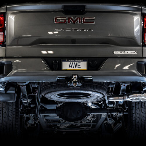 AWE Tuning 4th Gen GM 1500 5.3L 0FG Cat-Back Dual Side Exit (Flat Bumper) - Chrome Tips - Image 6