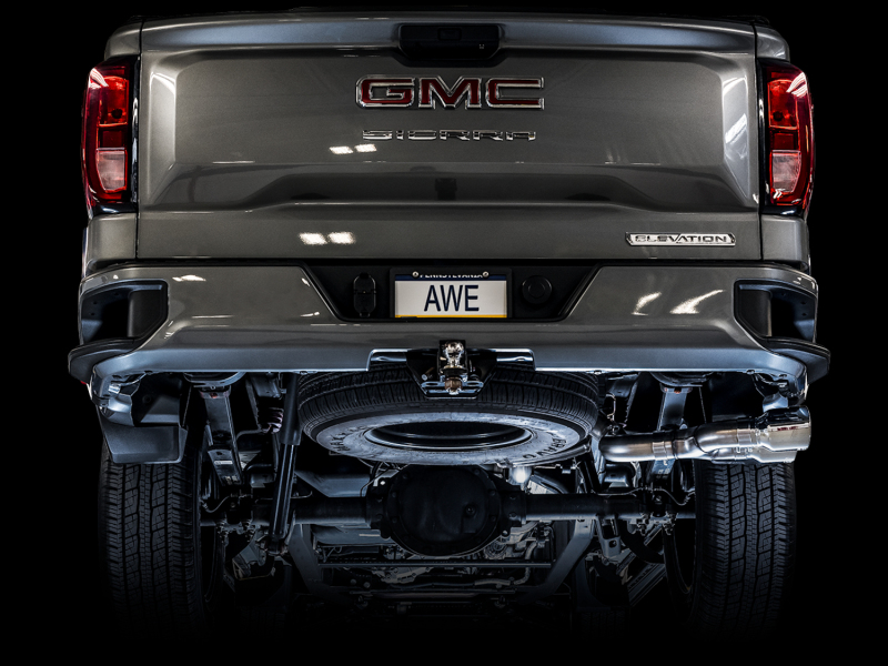 AWE Tuning 4th Gen GM 1500 5.3L 0FG Cat-Back Dual Side Exit (Flat Bumper) - Chrome Tips - Image 6