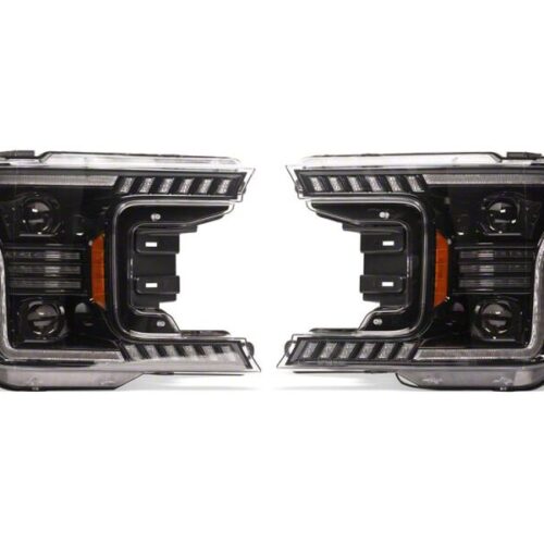 Raxiom for 2018-2020 Ford F-150 LED Halo Surround Headlights with Amber DRL- Black Housing- Clear Lens - Image 3