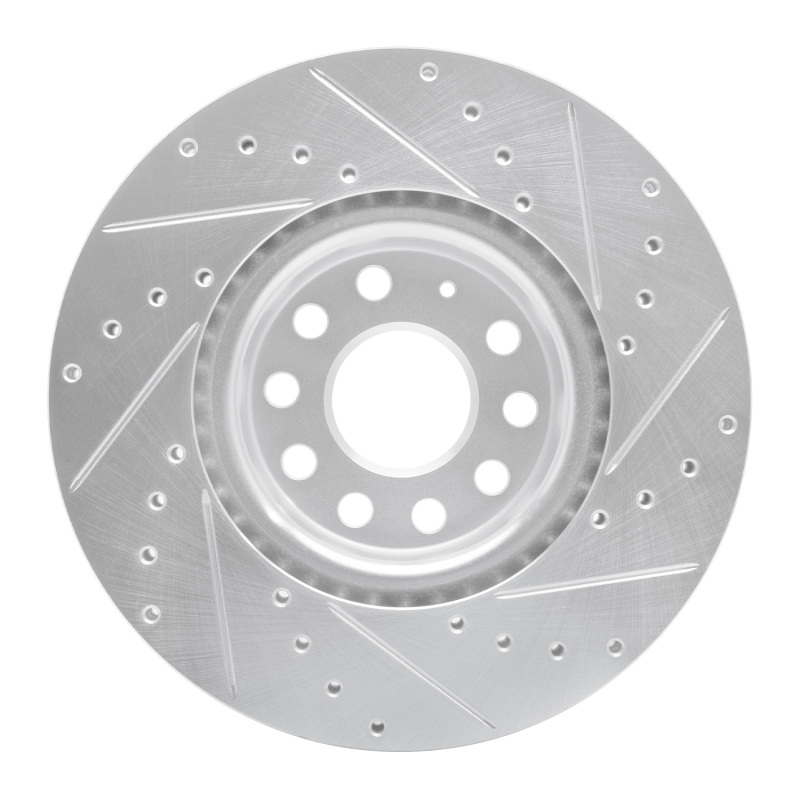 R1 Concepts for 05-25 Audi Q3 Front Left Drilled & Slotted Silver Brake Rotor - Image 5