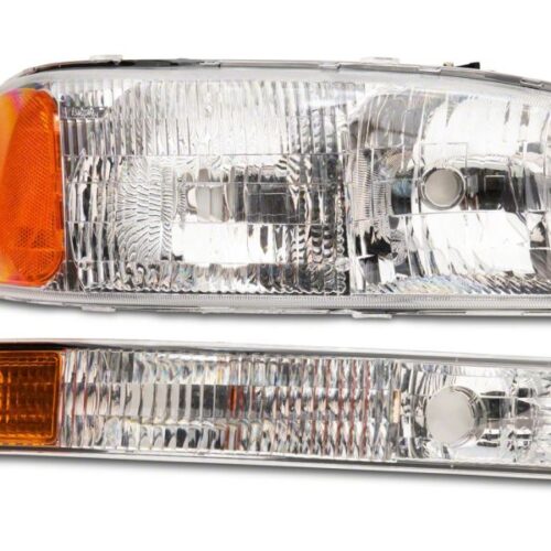Raxiom for 1999-2006 GMC Sierra 1500 Axial Series OEM Style Rep Headlights- Chrome Housing (Clear Lens) - Image 3