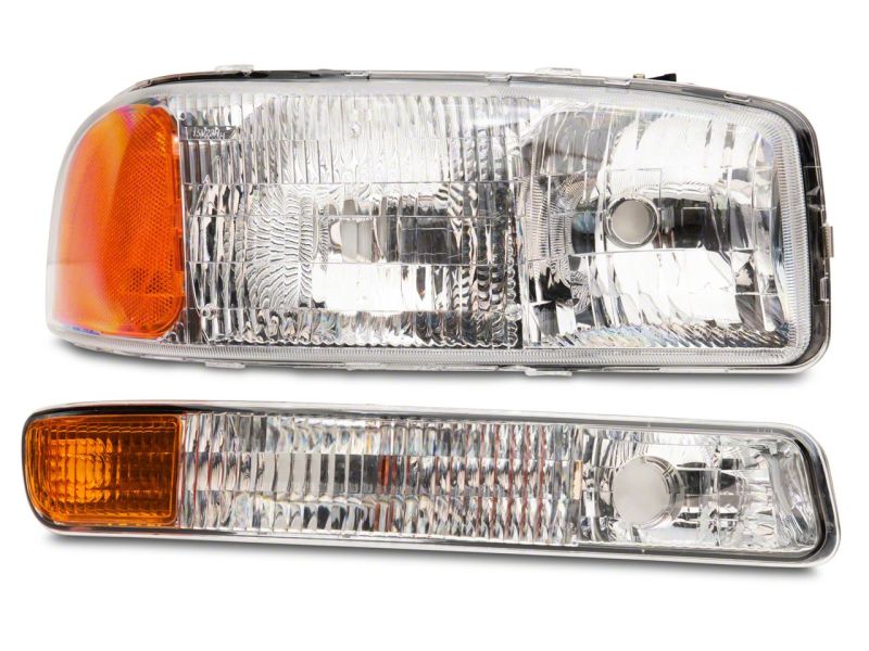 Raxiom for 1999-2006 GMC Sierra 1500 Axial Series OEM Style Rep Headlights- Chrome Housing (Clear Lens) - Image 3