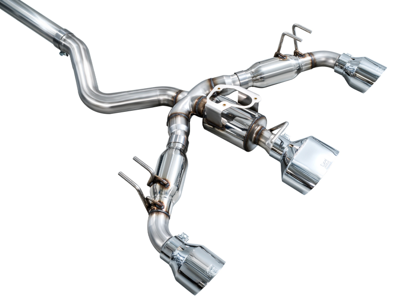 AWE Tuning Track Edition Cat-Back Exhaust - Chrome Silver Tips for 23-24 Toyota GR Corolla - Image 4