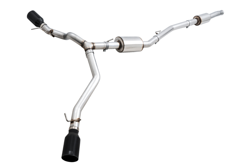 AWE Tuning Cat-Back Dual Exhaust - Diamond Black Tip for 20-21 Jeep Gladiator JT 3.6L Tread Edition