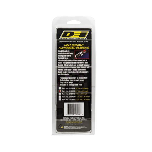 DEI Heat Sheath 3/4in x 3ft - Aluminized Sleeving - Sewn Edge - Image 6