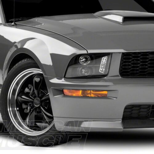 Alternative view of Raxiom for 2005-2009 Ford Mustang Excluding GT500 LED Halo Projector Headlights- Black Housing (Clear Lens)