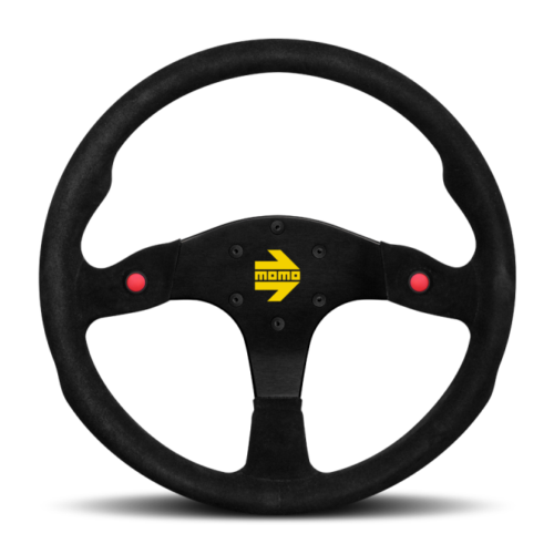 Momo R1980/35S MOD80 Steering Wheel 350 mm - Black Suede/Black Spokes