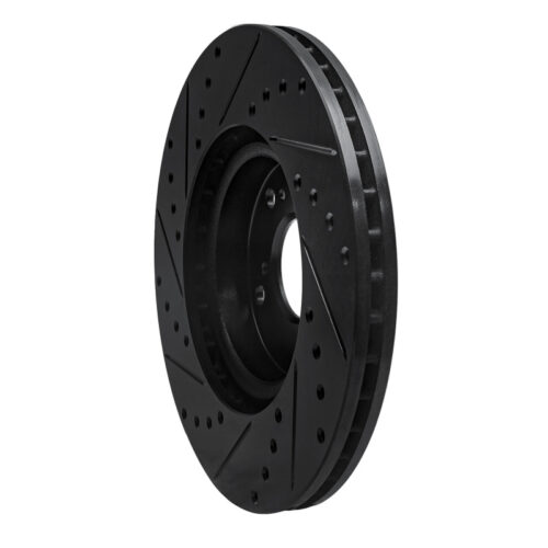 R1 Concepts for 02-15 Acura ILX Front Right Drilled & Slotted Black Brake Rotor - Image 4