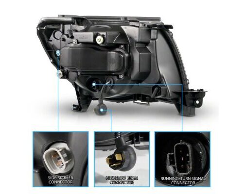 Raxiom for 2005-2011 Toyota Tacoma Axial Series Switchback Proj Headlights- Chrome- Clear Lens - Image 7