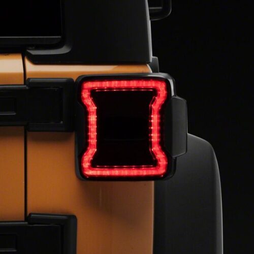 Raxiom for 2007-2018 Jeep Wrangler JK Axial Series JL Style LED Tail Lights- Black Housing- Smoked Lens - Image 9
