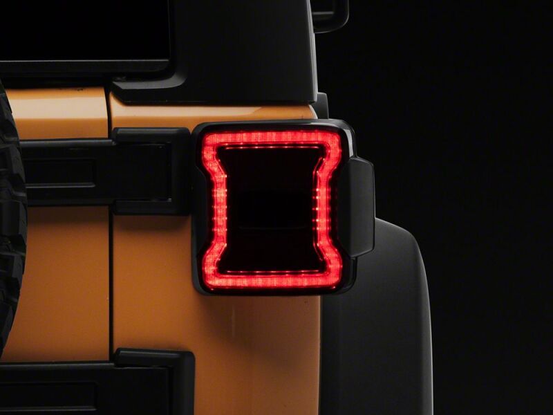 Raxiom for 2007-2018 Jeep Wrangler JK Axial Series JL Style LED Tail Lights- Black Housing- Smoked Lens - Image 9