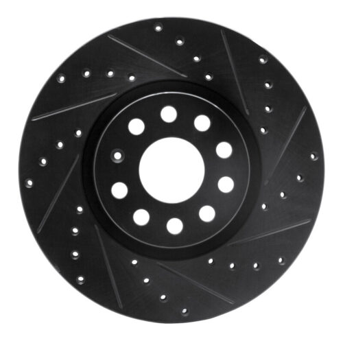 DFC 05-25 Audi TT Front Right Drilled & Slotted Black Brake Rotor