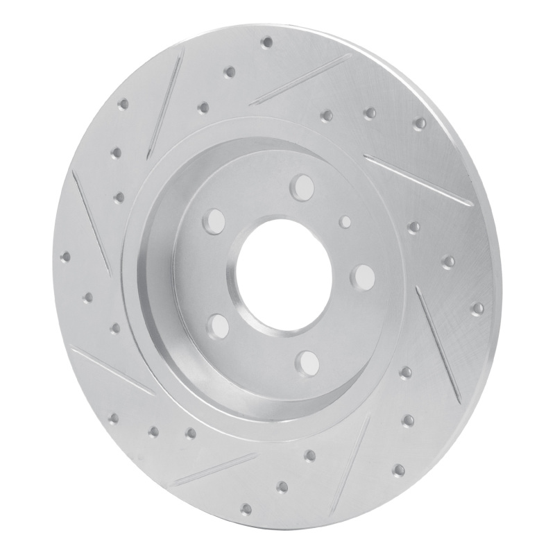 R1 Concepts for 08-25 Audi Q5 (USA/Canada Excl Hybrid) Rear Right Drilled & Slotted Silver Brake Rotor - Image 4