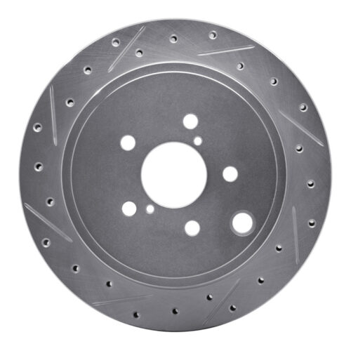 R1 Concepts for 10-25 Scion FR-S Rear Left Drilled & Slotted Silver Brake Rotor